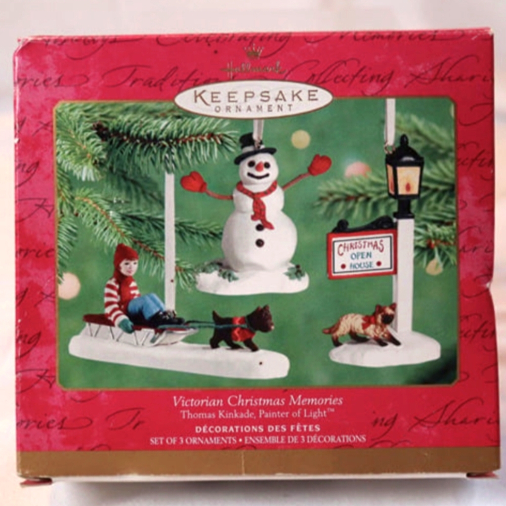 Hallmark Keepsake Victorian Christmas Memories Thomas Kinkade Ornament Set